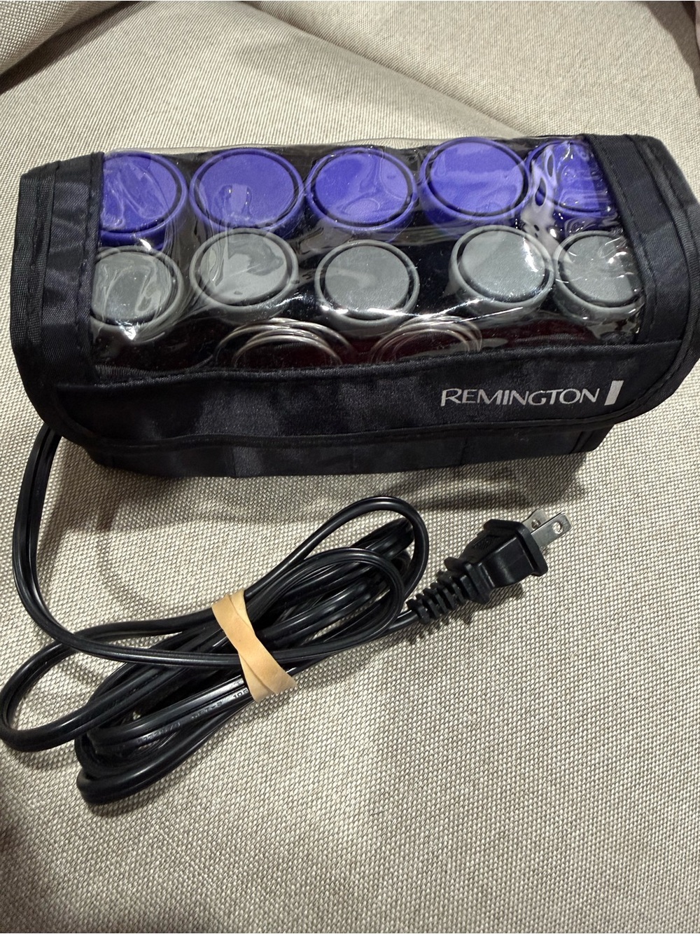 Remington Black and Purple Heated Hair Roller Set with Case